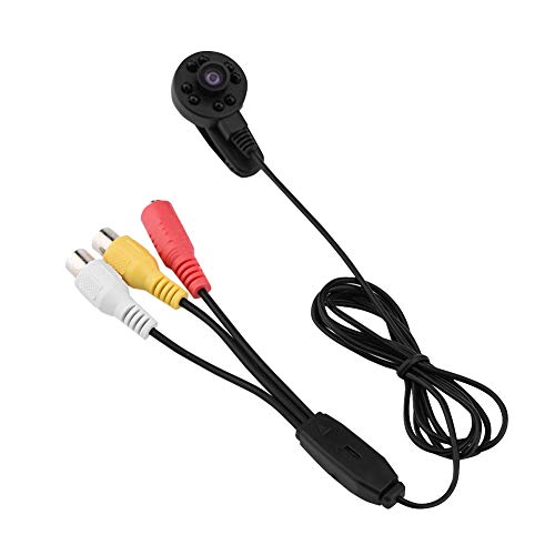 Cámara HD Impermeable de Gran Angular de 170°, 8 LED Infrarrojos, Visión Nocturna, Audio y Vídeo, FPV, Micro Cámara de Seguridad PAL y AV Analógica, Negro