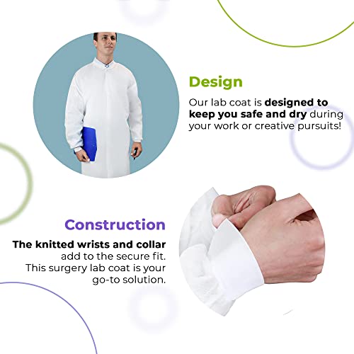 AMZ Medical Supply Casacos descartáveis de laboratório para adultos 2X-Grande Casaco de laboratório