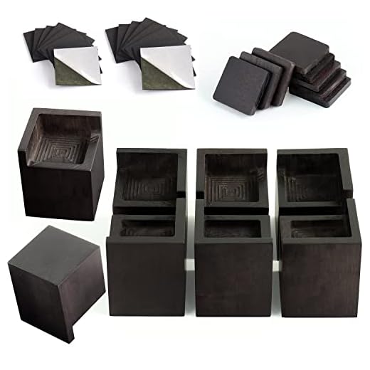 Bed Risers (Set of 8) Furniture Risers Lifts Height 3", Solid Natural Wood Risers for Bed, Furniture, Table, Sofa, Chair Risers with Non-Slip Recessed Hole (Monolithic - 3 inch heigh - Walnut Color)