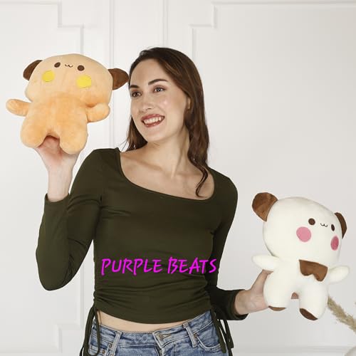 Image of Purple Beats Bubu Dudu 25-30cm Brown and White Plush Toy for Kids - Adorable Cuddly Companion