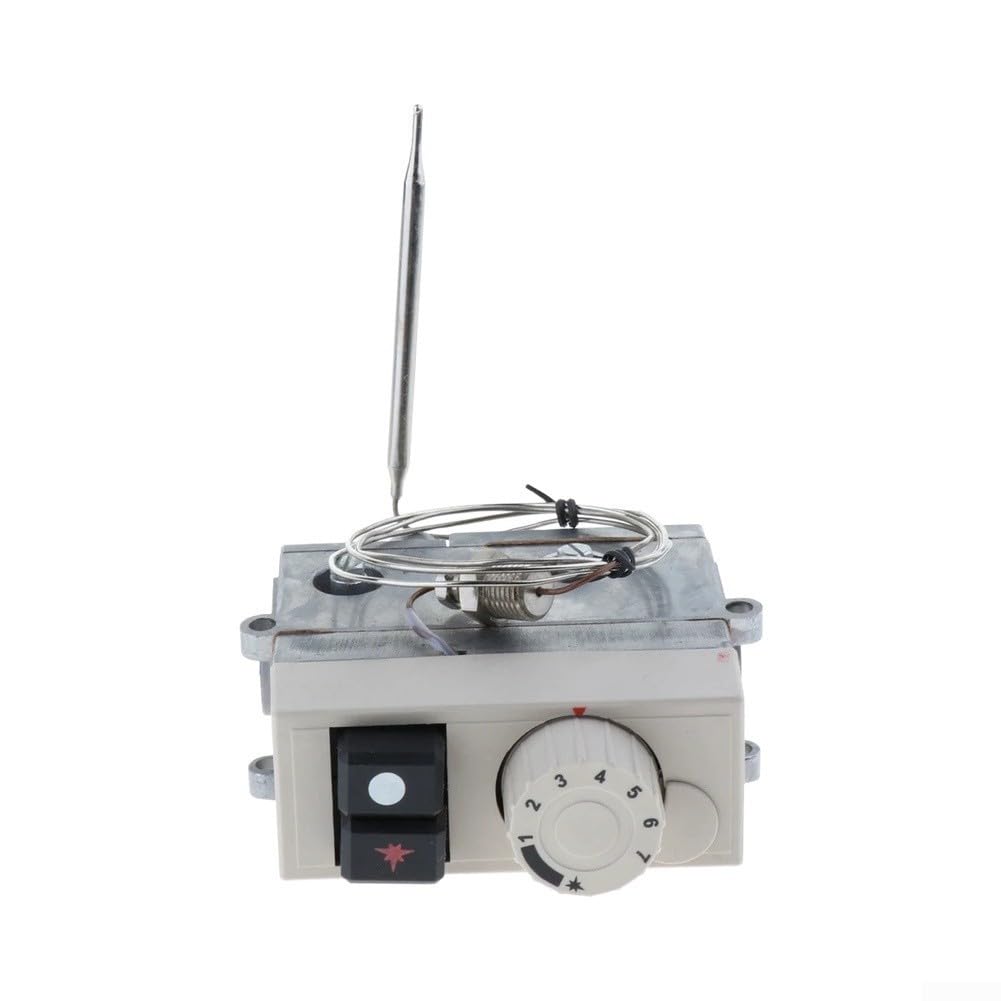 Válvula termostática de freidora de 100-340 °C, control de temperatura constante con regulador de gas de seguridad para monitor de llama, para piezas de repuesto de freidoras, diseño de plástico