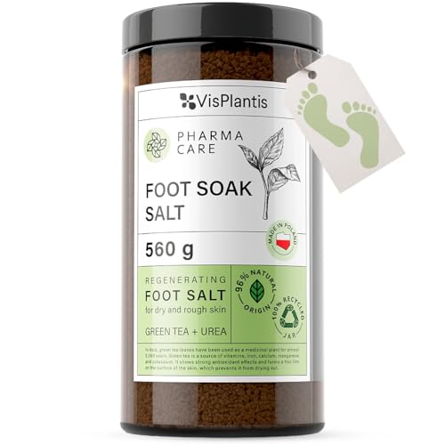 Vis Plantis Fußbad Salz mit Grüntee & Urea - 560 g Pflegendes gegen Fussbad für Fusspilz & zur Hautrissen - Fußpflege gegen Hornhaut & Nagelpilz - Feuchtigkeitsspendende & Deodorierende Fusspflege Vis Plantis Fußbad Salz mit Grüntee & Urea - 560 g Pflegendes gegen Fussbad für Fusspilz & zur Hautrissen - Fußpflege gegen Hornhaut & Nagelpilz - Feuchtigkeitsspendende & Deodorierende Fusspflege