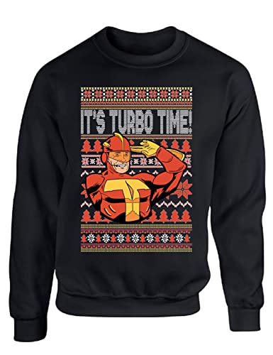 ALLNTRENDS It's Turbo Time Ugly Christmas Sweater Xmas Party Sweatshirt