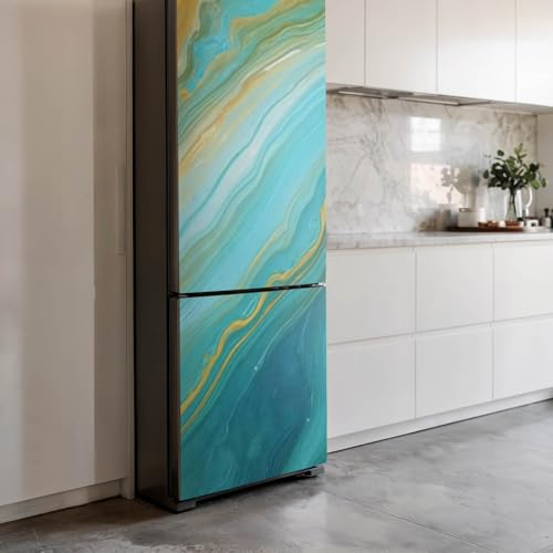 Vinilo para nevera de 60x205 cm con diseño de ondas abstractas 4