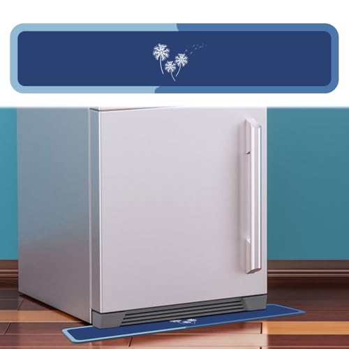 Image of Fridge Mat - 9.1 inch x 38.6 inchRefrigerator Mats with Water Absorbent, Leak-Proof Rubber Backing, Easy to Clean, Bohemian Design, Protect Floors from Spills (Dandelio)