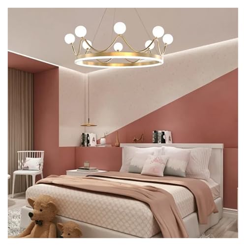 Lustre suspension LED moderne en forme de couronne royale avec éclairage AC220V