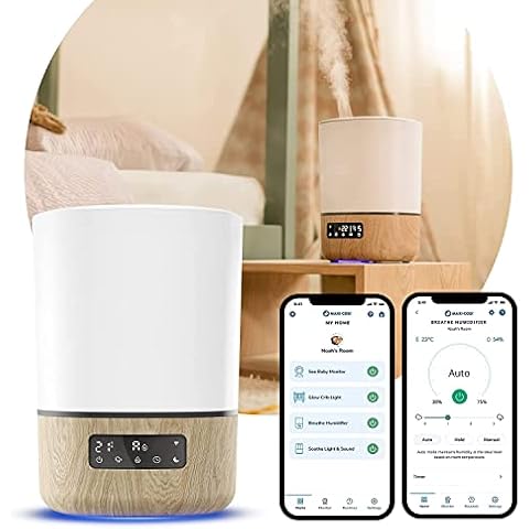 Maxi-Cosi Breathe Luftbefeuchter, intelligenter Baby-Luftbefeuchter, Baby-Vernebler, Baby-Luftbefeuchter mit Öl, Teil von Maxi-Cosi Connected Home - Kompatibel mit Alexa und Google Assistant Cover