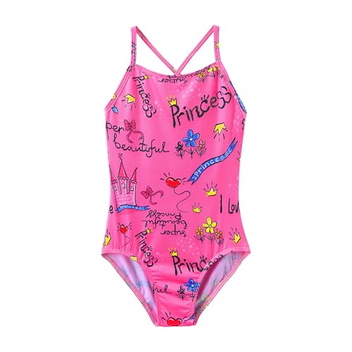Image of iLover Girls Sparkle One Piece Swimsuits Crossback Swimwear Beach Bathing Suit with Adjustable Strap 4-10 Years