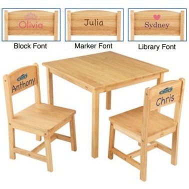 KidKraft Personalized Aspen Table and Chair Set ,Natural : Amazon.in ...