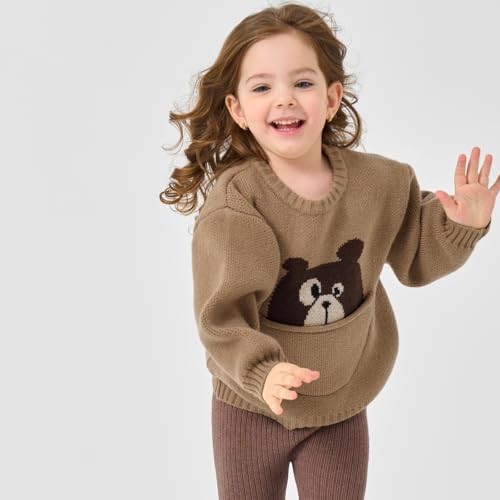 100% Cotton 1-5T Pouch Pocket Knit Toddler Baby Boy Girl Unisex Pullover Sweater Outfits Fall Winter Spring4