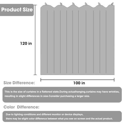 Image of Room Divider Blackout Curtain Track Curtains Wall Dividers Panels Screen for Living Rooms Bedroom Office Privacy Partition Separation, W100 x L120 Inch,1 Panel, Grey