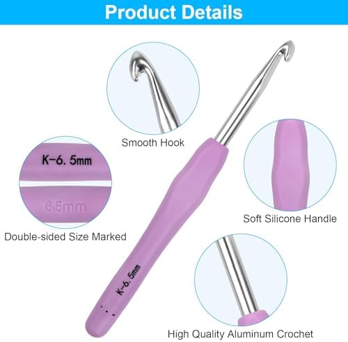 Crochet Hooks 9 Sizes Crochet Hook Set, 49 Pack Yarn Crochet Kit for Beginners, Knitting Needles with Ergonomic Handles for Arthritic Hands, Crochet Needle Kit with Blue Case for Crocheters — view 2