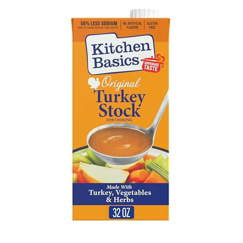Kitchen Basics Turkey Stock - 32 oz Carton, The Perfect Base for Your Savory Kitchen Recipes and Stocking Up