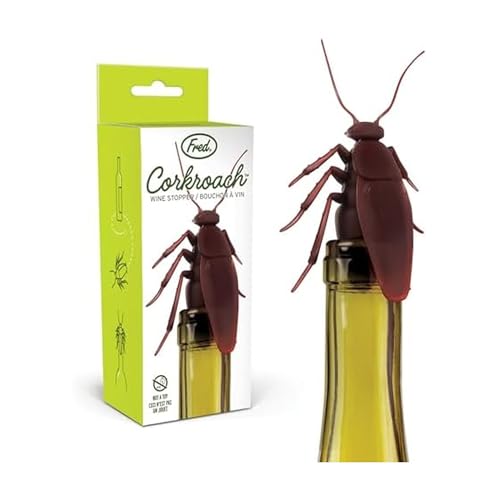 Genuine Fred CORKROACH Roach Wine Bottle Stopper - Reusable Silicone Sealer, Wine Preserver Accessory - Bar Cart Accessory - Funny Stocking Stuffer