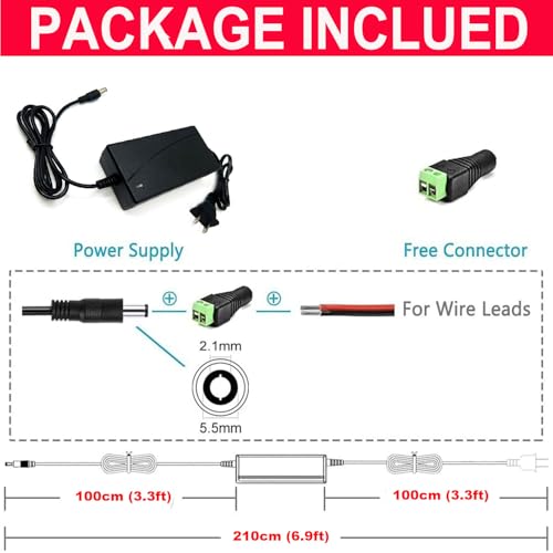 Image of Power Supply, 24V Power Transformers, AC 100-240V to DC 24V 12A Power Supply LED Adapter, 288 Watt Max, for LED Strip Neon Rope String Lights, Computer Project, Recorder, TV Screen