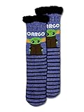 Disneys Star Wars Mandalorian Fuzz Sox Sherpa Slipper Sock Yoda Precious Cargo (Shoe Size 4-10)