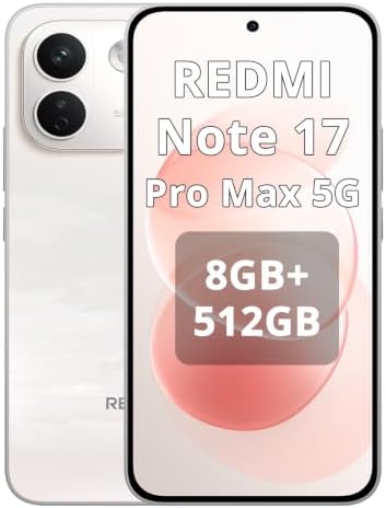 XIAOMI Redmi Note 17 Pro Max 5G, Smartphone 8+ 512 GB,massiverer Akku mit 9210 mAh, IP66/IP68, Neue 50-MP-Kamera, 1,5 K AMOLED-Display von 6,83 Zoll, Wolkenrosa