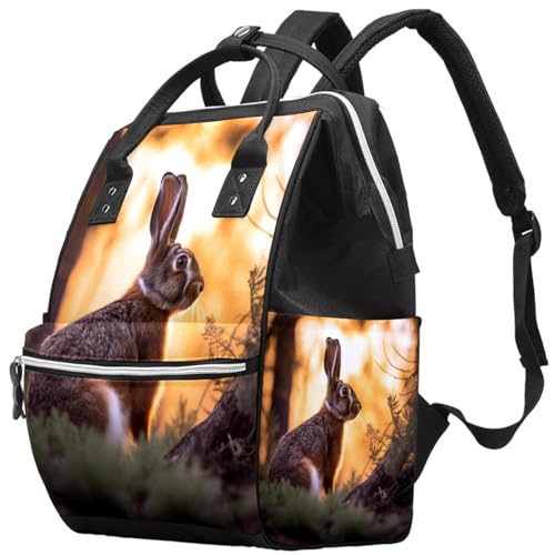 Sac à dos de voyage motif lapins marron et bois de forêt - Modèle O1x8zx18eqtqme (10.6x7.8x14 in)