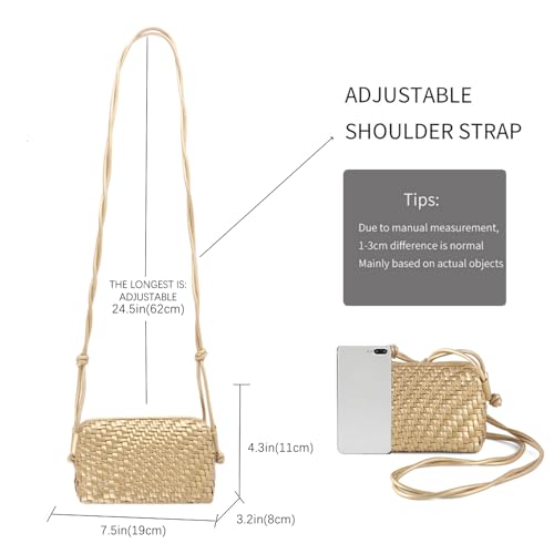 Bolso de bandolera tejido para mujer, pequeño y ligero miniatura 4