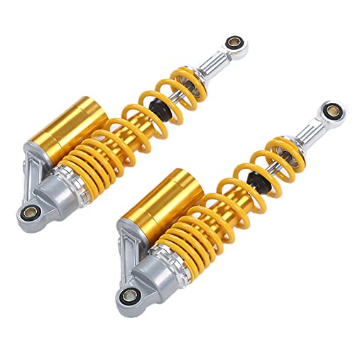 Pair 13.5 Inch Aluminum Motorcycle Shock Absorbers, Universal Smooth All alloy Comfy Damper for ATV Go Kart Quad Dirt Sport Bikes (Yellow