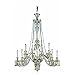 Elegant Lighting 8912D42GT-GT/EC Majestic Collection 12-Light Hanging Fixture with Elegant Cut Golden Teak, Golden Teak Finish