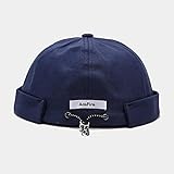WQZYY&ASDCD Barett Cap Baskenmütze Schirmmütze Creative Letter Beanie Street Hipster Hut Mode Schlichter Hut-Marineblau_M (56-58Cm)