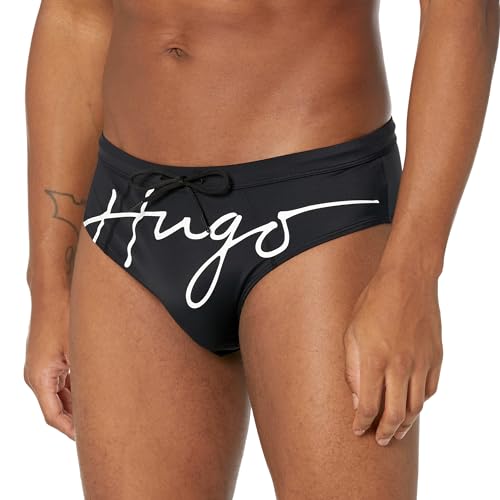 HUGO Men's Standard Script Logo Swim Briefs