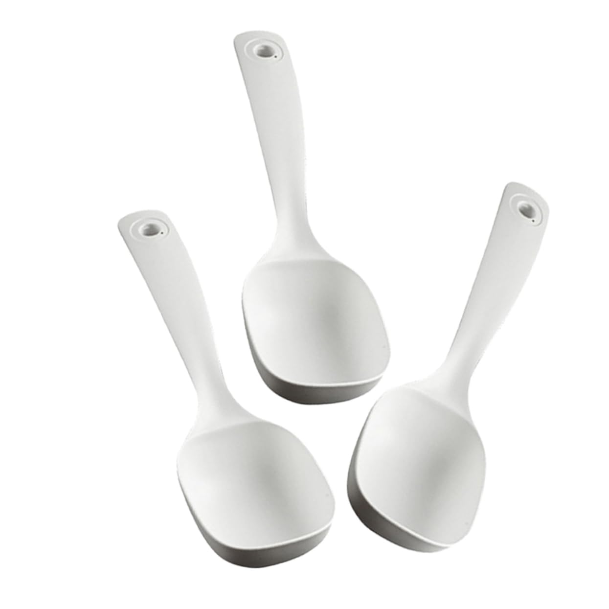 Amosfun 15 Stk Löffel spoon set spoons set ladle Wasserkocher aus Kunststoff wasserkocher plastik Kochkelle Schöpfkellen zum Servieren Brei Servierkelle große Breischaufel pp Weiß