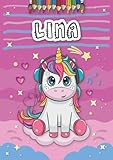 Lina: Personalized Coloring Book for Lina | Theme: Unicorn | Birthday gift for girl, daughter ... | Ages: 4-8 | 25 unicorn designs with name Lina, Large size A4 (ca. 8.5 x 11 inches)