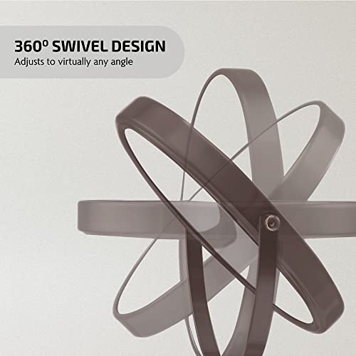 Ovente 8'' Tabletop Makeup Mirror, 1X & 7X Magnification, Adjustable Spinning Double Sided Round Magnifier, Modern Décor For Office, Bath, Hotel, Compact For Travel, Antique Bronze Mnlat80Abz1X7X #TOP2