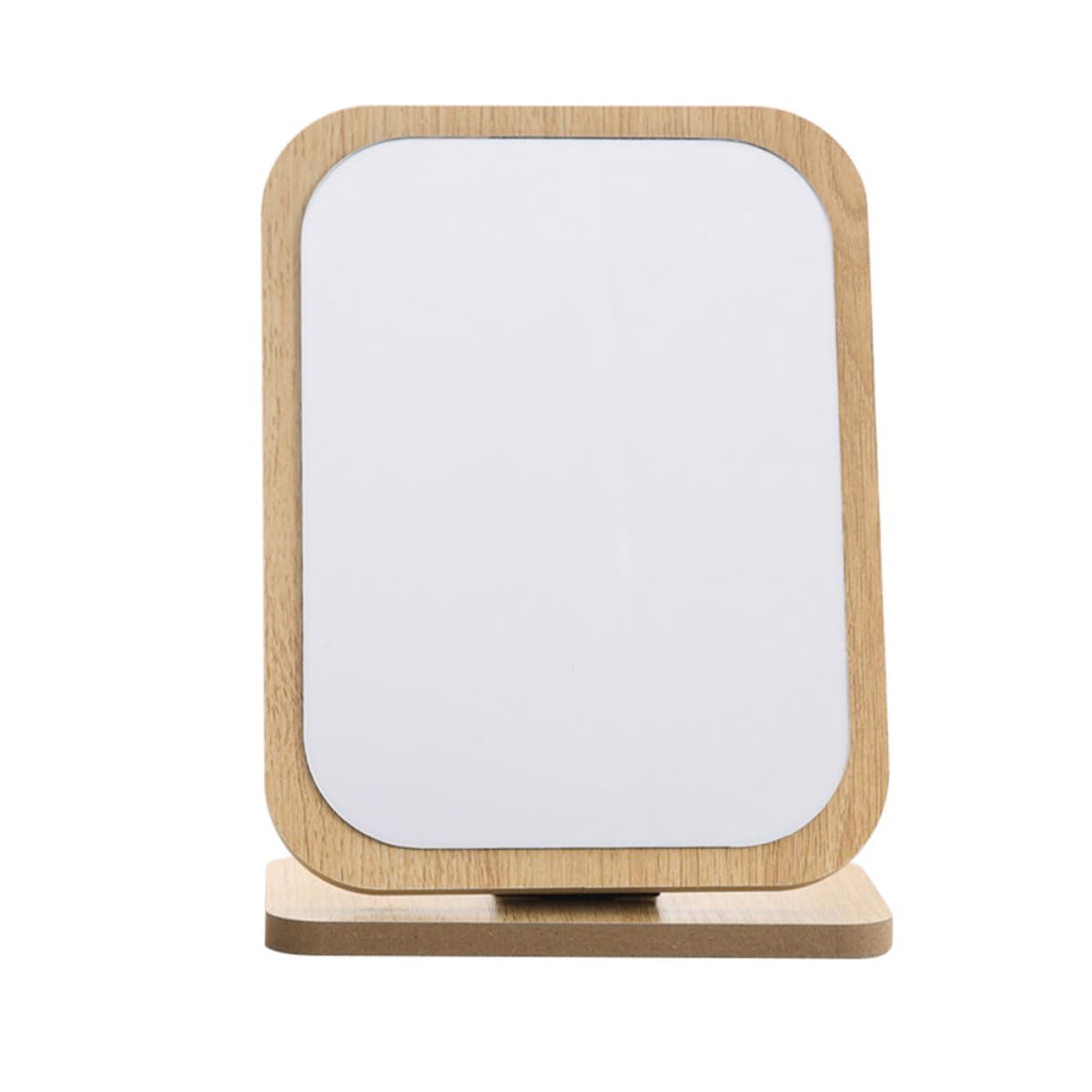 Espejo de maquillaje grande de madera retro, diseño elegante para baño y tocador