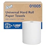 Scott Essential High Capacity Hard Roll Paper Towels (01005), White, 1000' / Roll, 6 Paper Towel Rolls / Convenience Case