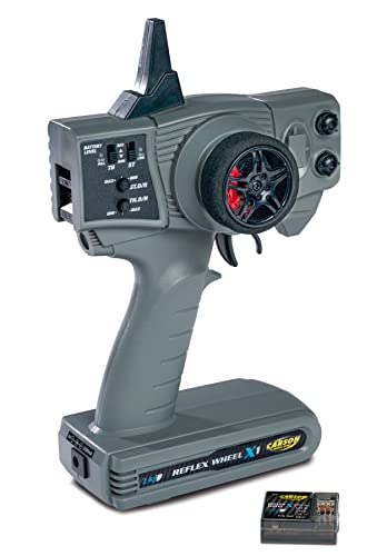 Carson 500500105 Reflex Wheel X1 2.4G grau - KIT kompatibel, Modellbau, Zubehör, Empfänger, RC Funke, 2 4 GHz Fernsteuerung