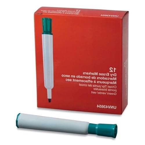 for Dry Erase Marker, Chisel Tip, Green, Dozen