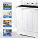 HOMHUM Portable Mini Compact Twin Tub Washing Machine w/Wash and Spin Cycle, 17lbs 2IN1 Washer Spin Dryer Ideal for Dorms, Apartments, RVs, Camping etc, White/Black