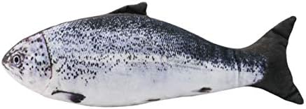 猫 おもちゃ 電動魚 ぬいぐるみペット 振る魚リアル 電気再生猫犬おもちゃ インタラクティブ猫おもちゃ 噛むおもちゃ シミュレーション 電気魚おもちゃ ミントの香り ピクピク動く 居留守ネコ遊び Usb充電 サイズ 30ｃｍ Pueri またたび Amazon