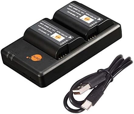 DSTE Dual USB Charger con display LCD compatibile per Panasonic DMW-BLK22, BLK22, DMW-BLF19E, BLF19E, DMW-BLF19