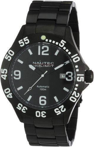 Nautec No Limit - VF at/IPIPBKBK-WH - Montre Homme - Automatique Analogique - Bracelet Acier Inoxydable Noir