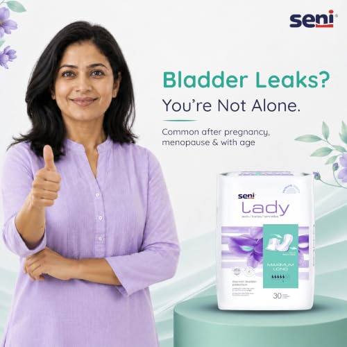 Image of Seni Lady Premium maximum long Bladder Control Pads - 30 pcs, Fully Breathable | Travel Friendly | Incontinence Protection | Absorbent | Skin-Friendly | Discreet & Comfortable