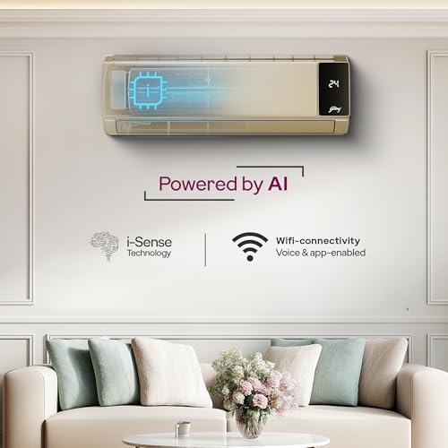 Image of Godrej 1.6 Ton 3 (5 Years Comprehensive Warranty) 5-In-1 Convertible Cooling, Inverter Split AC (Copper, 2025 Model, Heavy duty cooling at 52 C, AC 1.6T SIC 18MTC3 SZR IOT, Champagne Gold)
