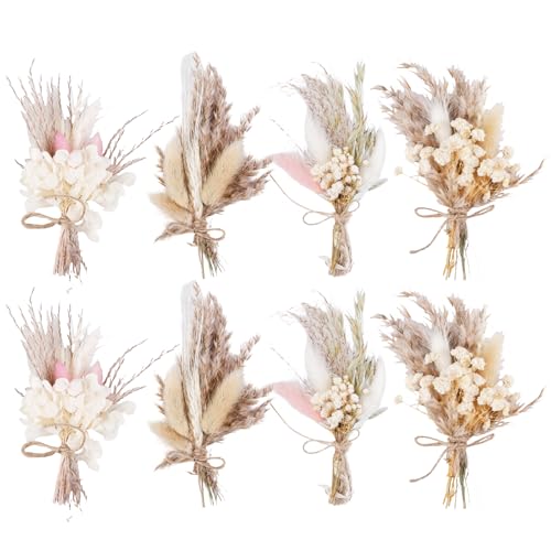 PORFOYO Fiori Secchi, Mini Bouquet Secchi, 8 Bouquet Fiori Secchi Decorativi, Di Mini Bouquet Di Fiori Secchi, Bouquet Fiori Secchi per Decorazioni Casa Studio Cucina Ufficio Soggiorno Camera