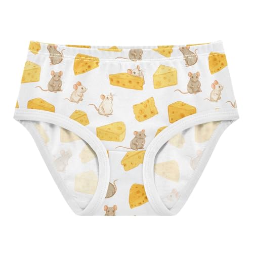 Girls Underwear Soft Cotton Cheese Mouse Kids Panties in Sizes 2/3t, 4t, 5t, 6 and 8