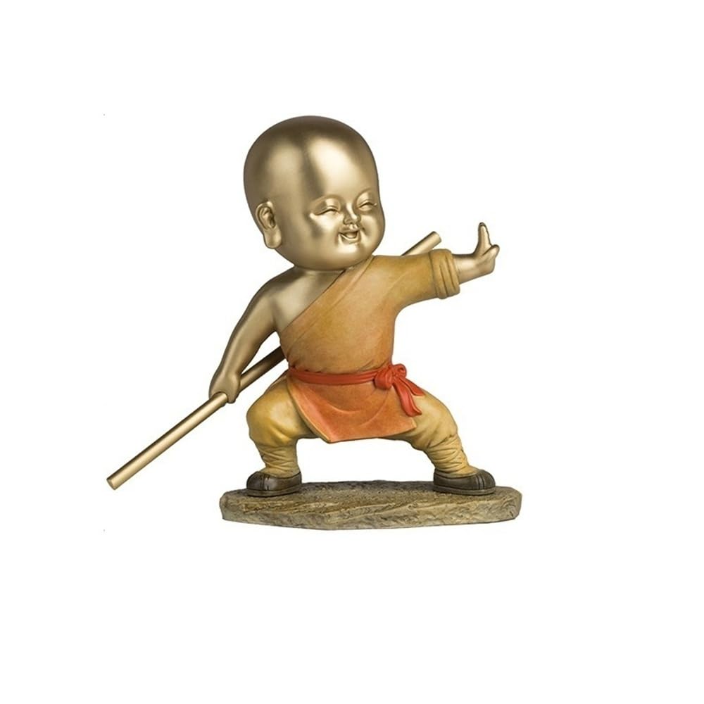 AFGFGHES Statue Home Living Room TV Cabinet Decoration Ornaments, Handmade Statues, Creative Copper Desktop Ornaments, Shaolin Monk Brass Figurine