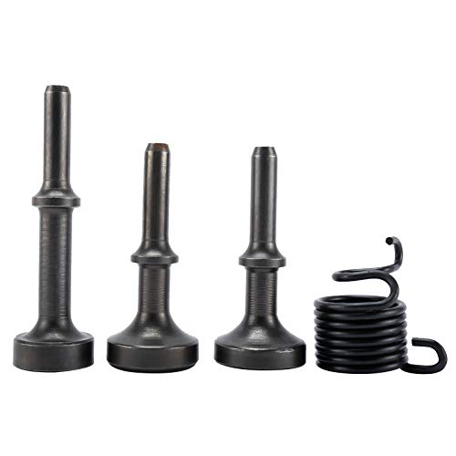 LuckyHigh 5 Pcs Smoothing Pneumatic Air Hammer Chisels Tool with 1 pc Spring, Alloy Steel Pneumatic Chisel Bits Accessories with 0.401\'\' (10mm) Shank