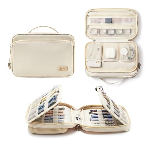 Étui de transport pour bracelets de montre et broches : la trousse beige de qualité supérieure