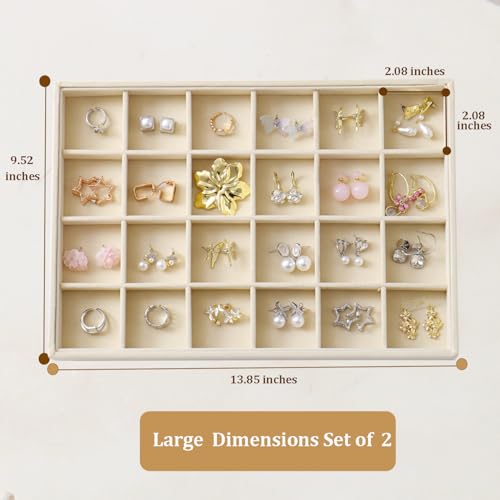 Image of Large Velvet Jewelry Tray Display Drawer Inserts 2 Pack