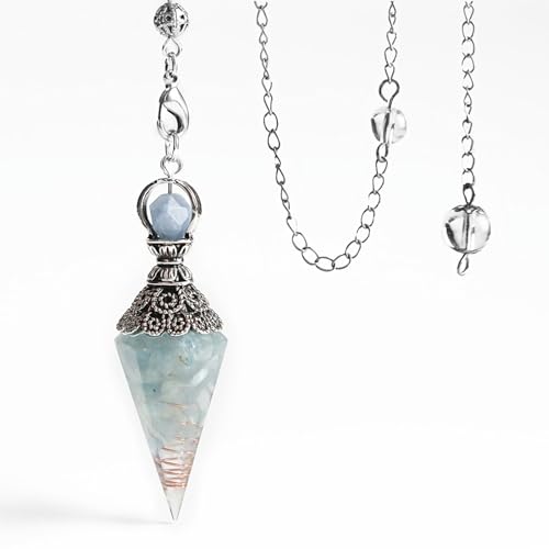 Pendule en Pierre de Guérison, Pendule Hexagonale en Cristal, Pendule Chakra Divinatoire, pour Reiki Healing Dowsing Scrying Balance Bracelet