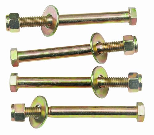 Image of 1 /2 inch x 5 inch Hex Head Bolt by Color Galvanization with Nylon Lock nut and Large Size Washer Assortment Kit,Alloy Steel,Grade 5.(4pcs Pack)