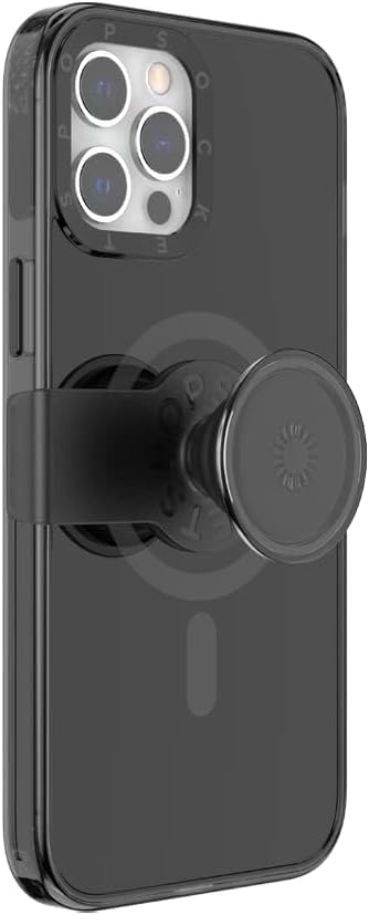 PopSockets Black iPhone 12 Case and iPhone 12 Pro Case with Phone Grip and Slide Compatible with MagSafe