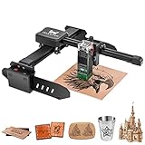 Titoe 20W CNC Engraver Machine 5W Optical Power/ 20W Electric Power Mini Desktop Cutting Engraving Machine for Wood and Metal, Eye Protection,Fixed-Focus, Engraving Area 200x200mm